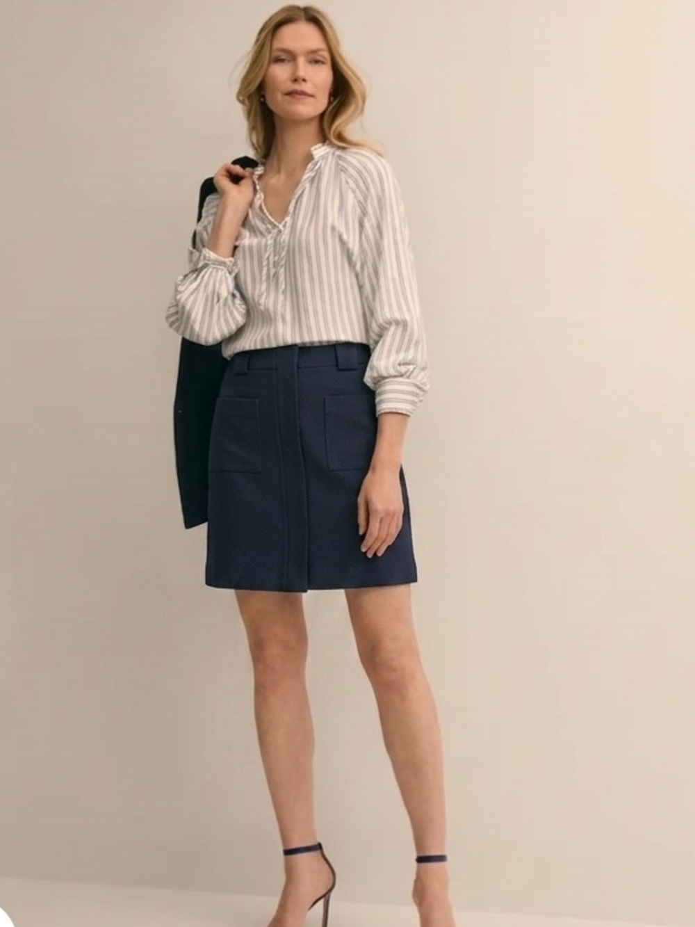 Brooks Brothers Wrap Button Up Pockets Cotton Mini Skirt Lined Preppy Spandex 6